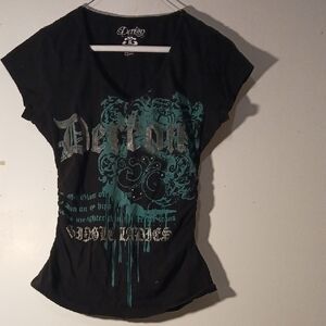 Women's Black Graphic Tee